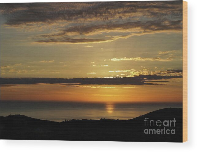 Clouds Wood Print featuring the photograph Golden sunrise over the sea by Adriana Mueller