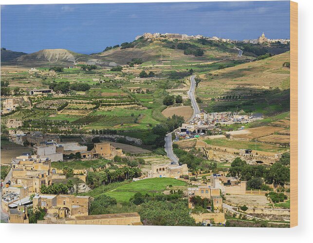 Gozo Wood Print featuring the photograph Gozo Island Landscape, Malta by Artur Bogacki