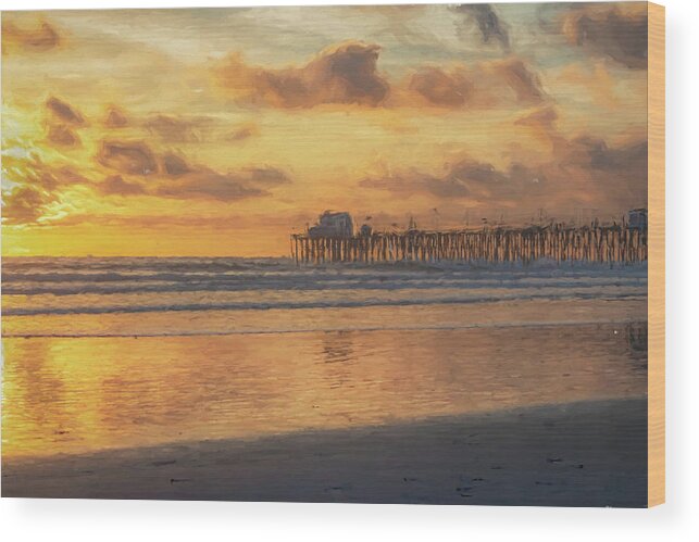 Pier Wood Print featuring the photograph Grand Pier View DD by Alison Frank