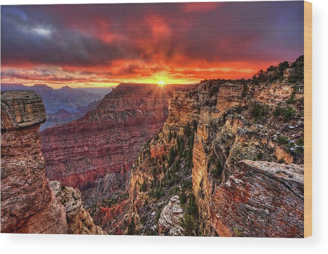 Grand Canyon Wood Print featuring the photograph Grand Sunrise by Beth Sargent