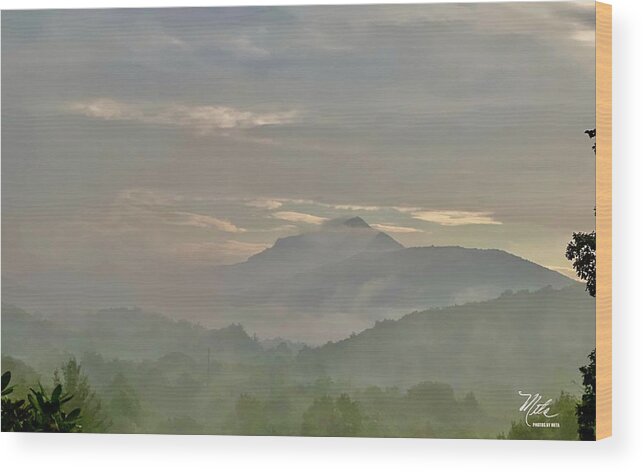  Wood Print featuring the photograph Grandfather Mountain in fog by Meta Gatschenberger