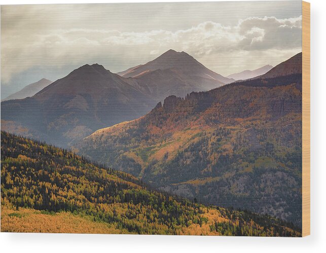 Colorado Wood Print featuring the photograph Grassy Mountain and Red - San Juan Mountains by Aaron Spong
