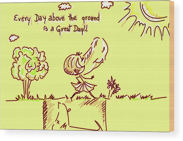 Great Day Poster Wood Print featuring the digital art Great Day by Remy Francis