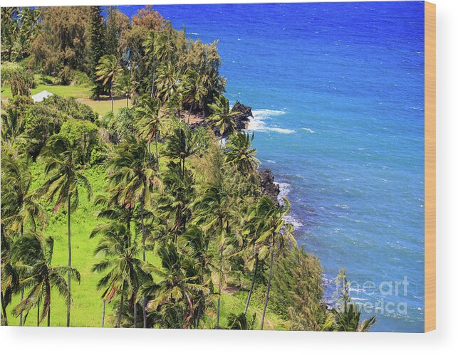 Maui Wood Print featuring the photograph Green and Blue by Wilko van de Kamp Fine Photo Art