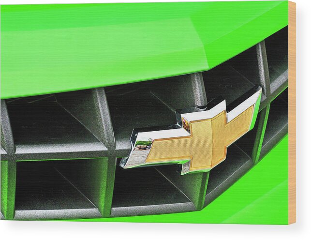 Chevrolet Wood Print featuring the photograph Green and Gold by David Lawson