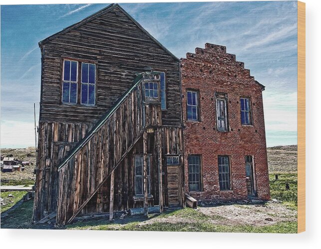 Mining Wood Print featuring the photograph Grunge Ghost Town by David Desautel