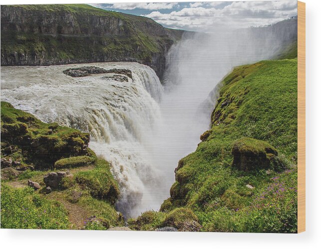 Gulfoss Waterfall Wood Print featuring the photograph Gulfoss Waterfall, Iceland by Venetia Featherstone-Witty