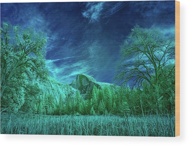 Landscape Wood Print featuring the photograph Half Dome Colored Infrared by Romeo Victor