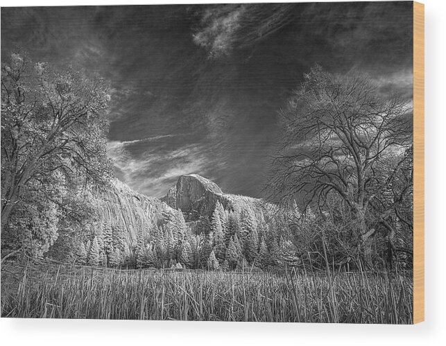 Landscape Wood Print featuring the photograph Half Dome in Infrared by Romeo Victor