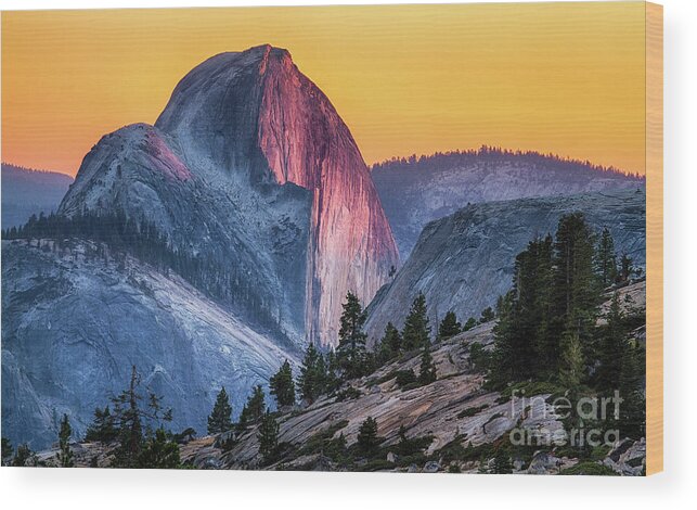 Half Dome Wood Print featuring the photograph Half Dome Sunset by Anthony Michael Bonafede