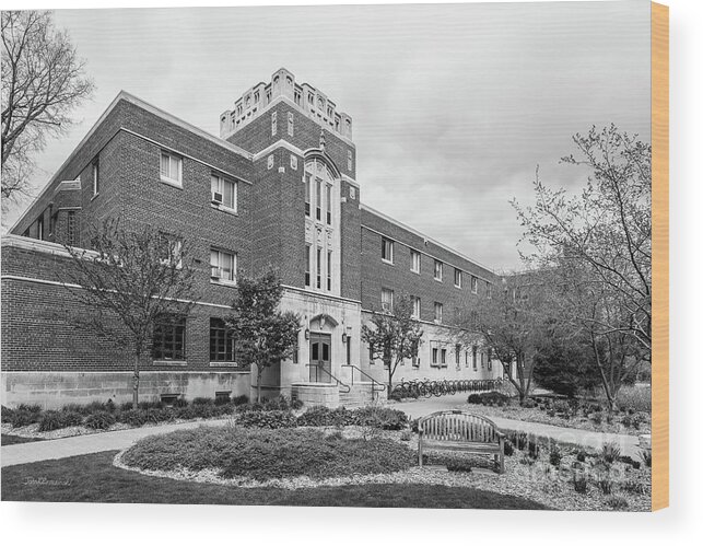 Hamline University Wood Print featuring the photograph Hamline University Drew Hall by University Icons
