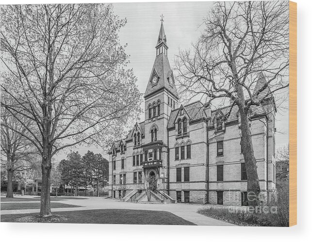 Hamline University Wood Print featuring the photograph Hamline University Old Main Side View by University Icons