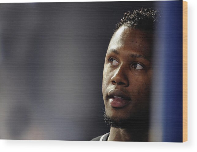 Looking Wood Print featuring the photograph Hanley Ramirez by Ronald C. Modra/sports Imagery