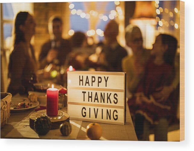 Event Wood Print featuring the photograph Happy Thanksgiving people! by Skynesher