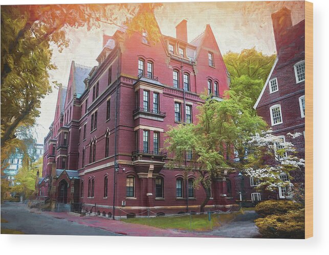 Harvard Yard Wood Print featuring the photograph Harvard Yard Cambridge Massachusetts by Carol Japp
