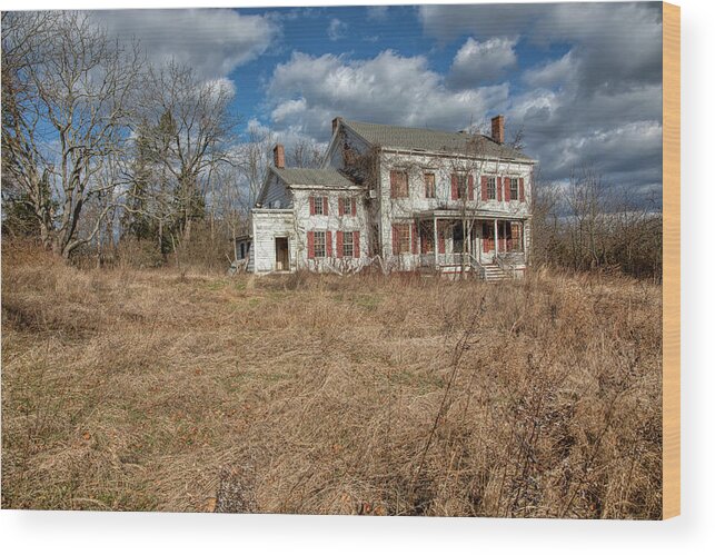 Haunted Wood Print featuring the photograph Haunted Farm House by David Letts