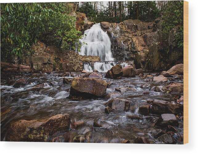 Hawk Falls Wood Print featuring the photograph Hawk Falls Centered by Rose Guinther