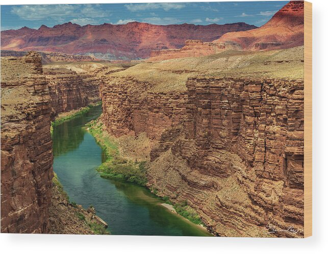 Arizona Grand Canyon Marble Cliffs Colorful Rock Landscape Lee's Ferry Headwaters Colorful Fstop101 Wood Print featuring the photograph Headwaters of the Grand Canyon by Geno Lee