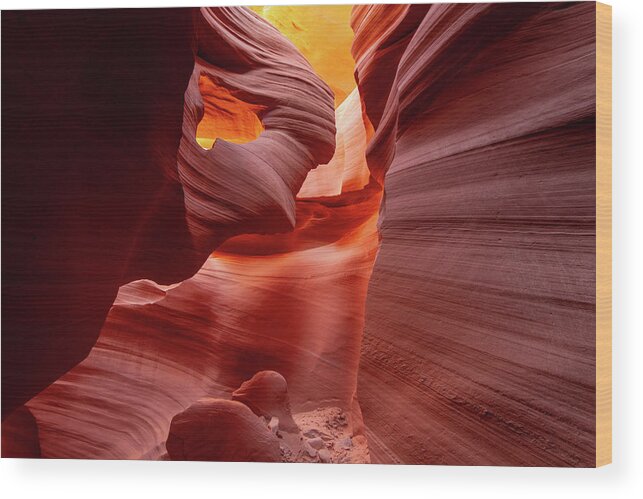 Antelope Canyon Wood Print featuring the photograph Heart of Antelope Canyon by Wesley Aston