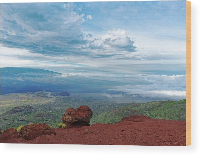 Heart Rock Wood Print featuring the photograph Heart Rock on Mauna Kea by Heidi Fickinger