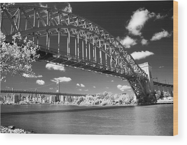 Hell Gate Bridge Wood Print featuring the photograph Hell Gate and Triboro Bridges by Steve Ember