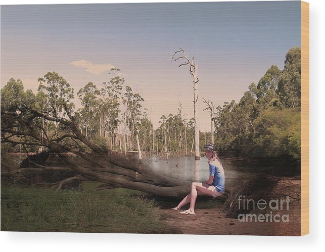 Pemberton Wood Print featuring the photograph Her Place by the Lake by Elaine Teague