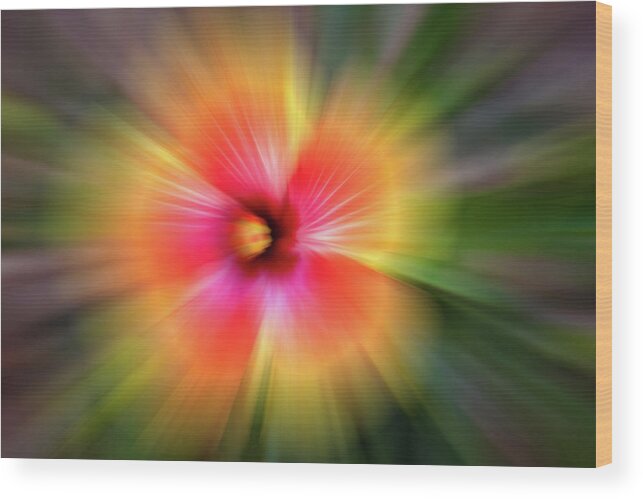 Flower Wood Print featuring the digital art Hibiscus Zoom by John Kirkland