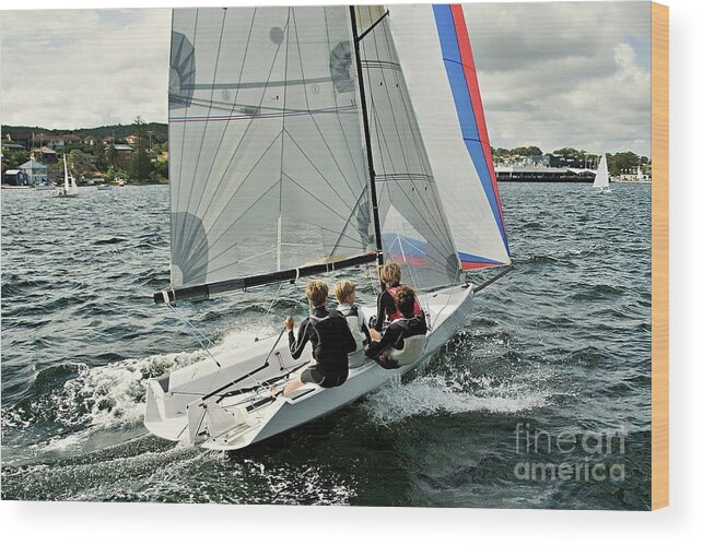 16ft Wood Print featuring the photograph High School Sailing Championships by Geoff Childs
