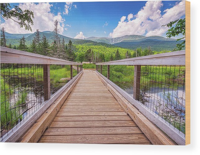 Activity Wood Print featuring the photograph Hiking Trail In Front Of Mount Washington by Mike Whalen
