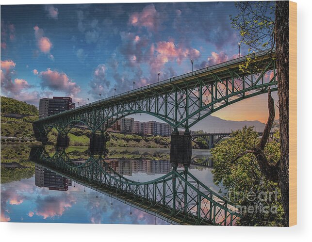 Bridge Wood Print featuring the photograph Historic Gay Street Bridge at Knoxville by Shelia Hunt
