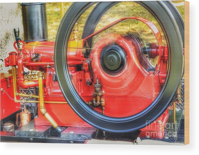 Antique Wood Print featuring the photograph Hit Miss Engine by Mike Eingle