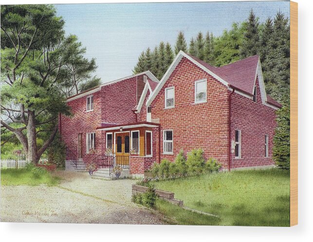 Rural Home Wood Print featuring the painting Home sweet Home by Conrad Mieschke