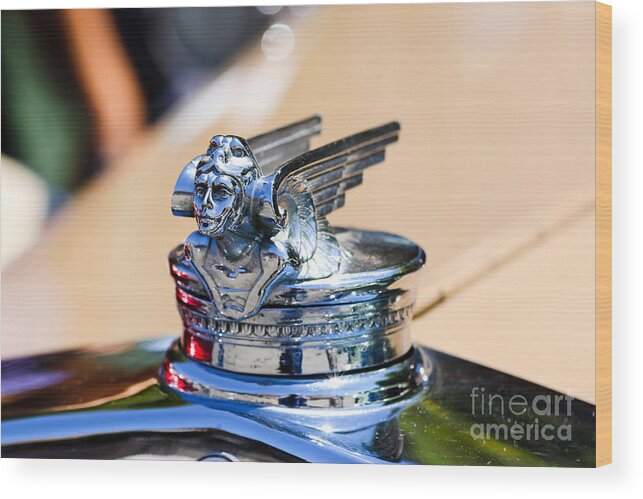 Cars Wood Print featuring the photograph Hood Ornament by Vivian Krug Cotton