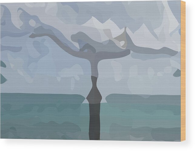 Richard Reeve Wood Print featuring the digital art Horizon by Richard Reeve