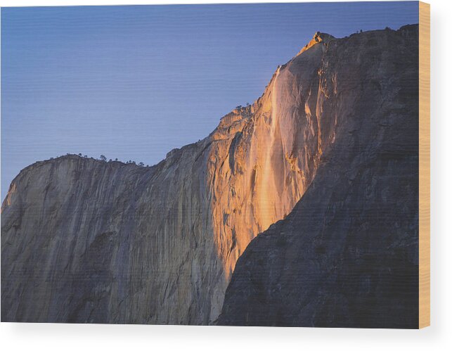 Scenics Wood Print featuring the photograph Horsetail Falls Firefall by Sam Wirch