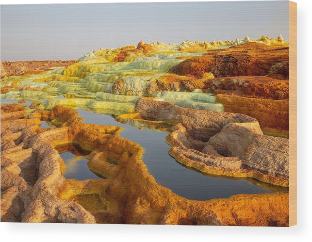 Scenics Wood Print featuring the photograph Hot Springs In The Danakil Depression by Wysiati