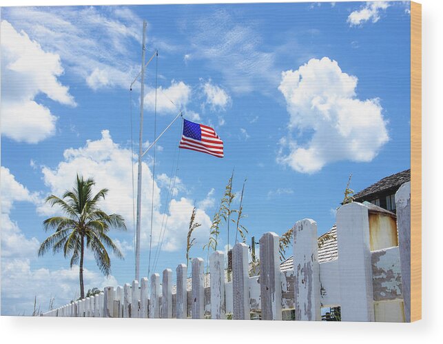 Flag Wood Print featuring the photograph House of Refuge American Flag by Blair Damson