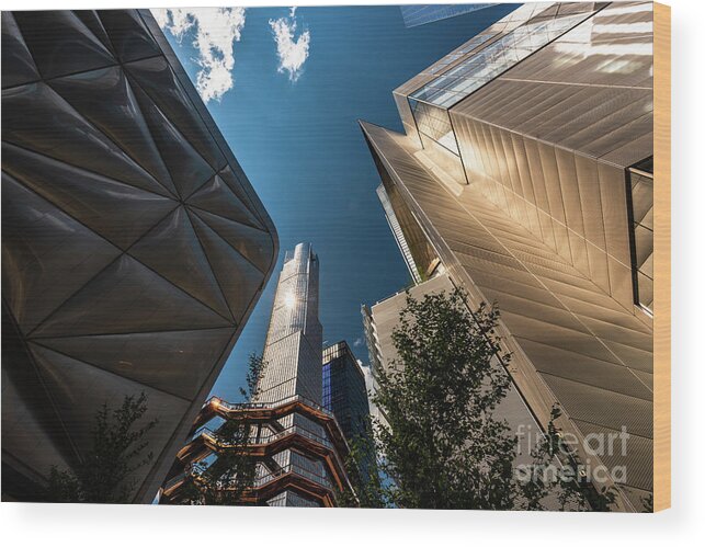 2019 Wood Print featuring the photograph Hudson Yards Lines by Stef Ko