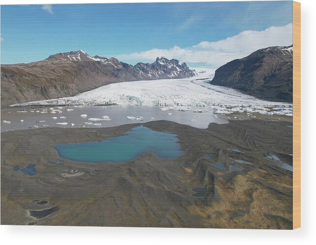 Iceland Wood Print featuring the photograph Iceland Glacier Lake by William Kennedy