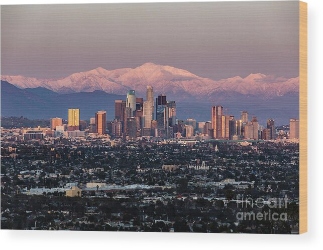 Downtown Los Angeles Wood Print featuring the photograph Iconic Los Angeles by Erin Marie Davis