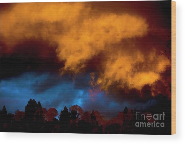 Sky On Fire Wood Print featuring the photograph Sky on Fire by Rich Collins