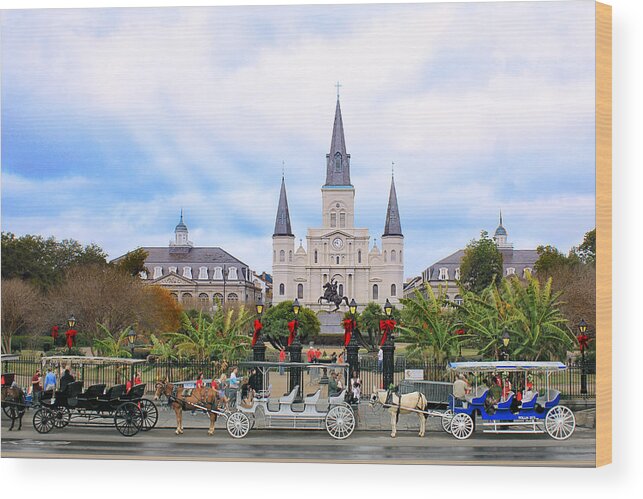New Orleans Wood Print featuring the photograph In Christmas Mist by Iryna Goodall