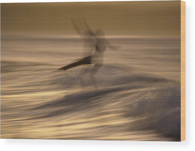 Surf Wood Print featuring the photograph In motion 3 by Nicolas Lombard