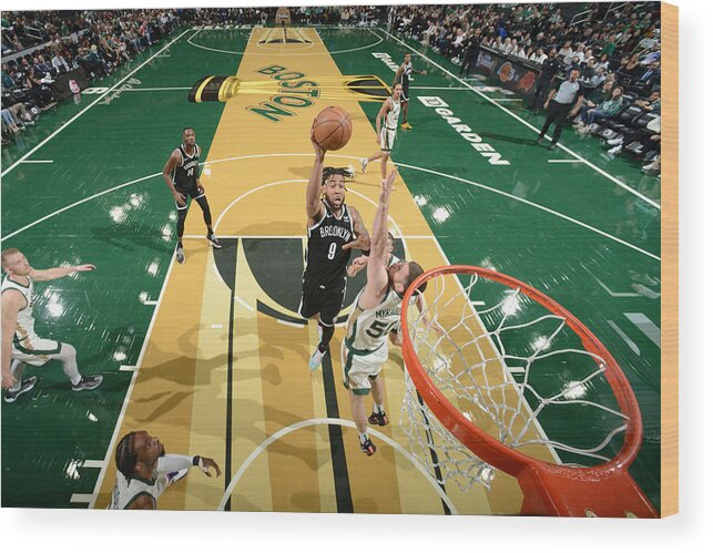 Nba Pro Basketball Wood Print featuring the photograph In-Season Tournament - Brooklyn Nets v Boston Celtics by Brian Babineau