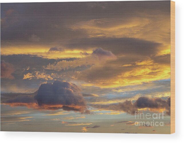 Clouds Wood Print featuring the photograph In the sea of clouds 2 by Adriana Mueller