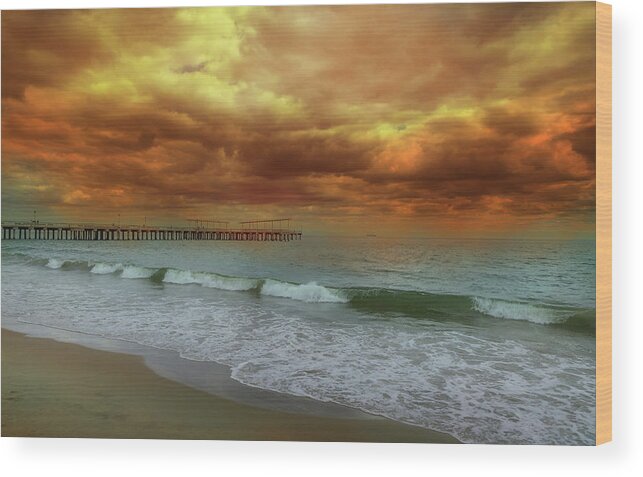 Coney Island Wood Print featuring the photograph Incoming Tide by Cate Franklyn