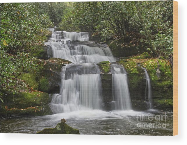 Indian Flats Falls Wood Print featuring the photograph Indian Flats Falls 14 by Phil Perkins