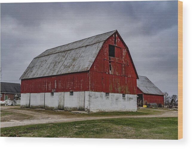 Landscape Wood Print featuring the photograph Indiana Barn #64 by Scott Smith