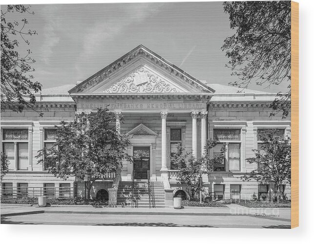 Indiana State University Wood Print featuring the photograph Indiana State University Fairbanks Hall by University Icons