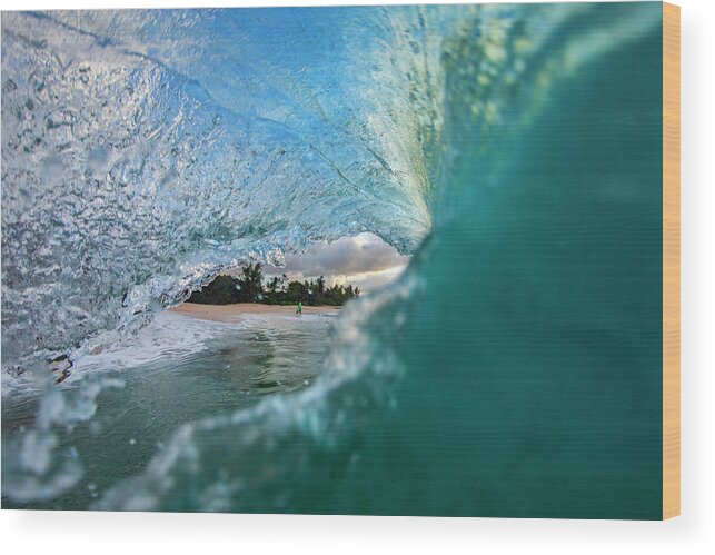 Wave Wood Print featuring the photograph Inside Out by Sean Davey